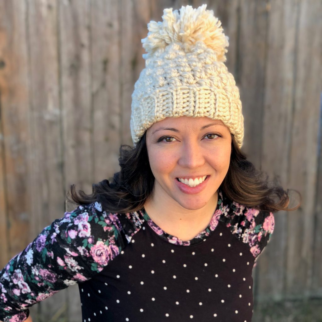 A chunky crochet beanie made with The Heather Beanie pattern, a free crochet pattern by Sarah | The Plush Pineapple